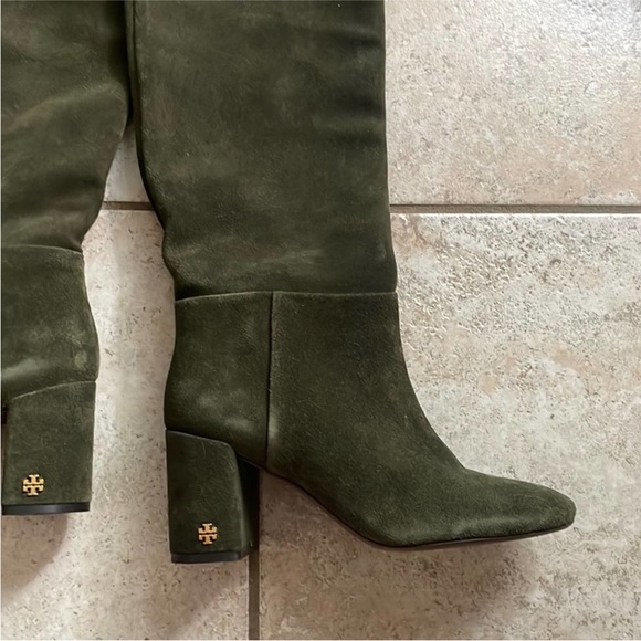 Tory Burch Brooke Slouchy Suede Block Heel Boots - Picture 1 of 13
